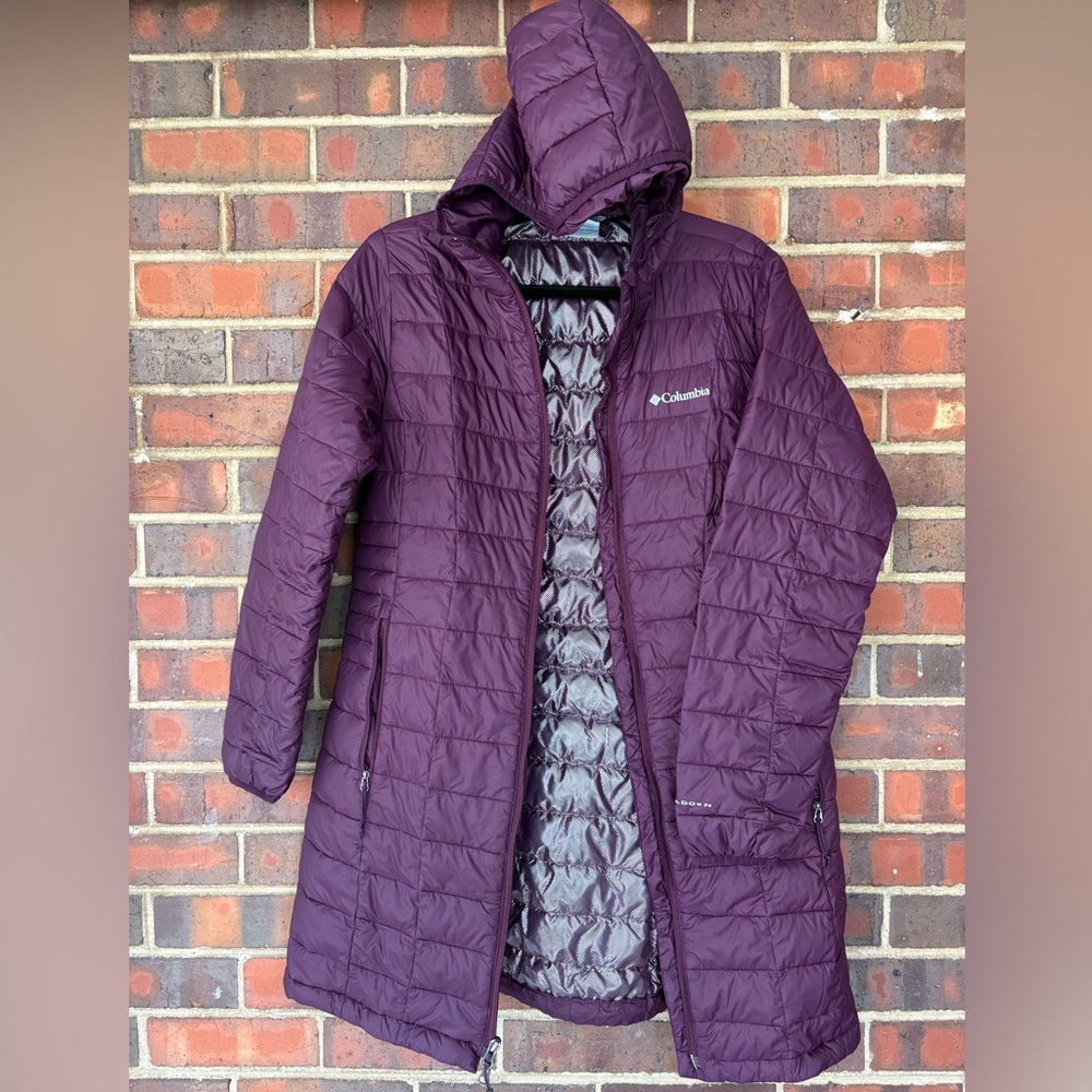 Columbia Purple Hooded Down Puffer Jacket
